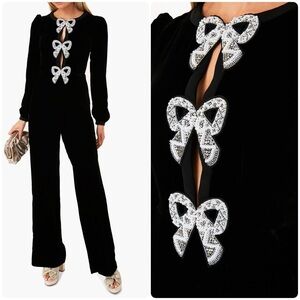 New Saloni Camille Bow Embellished Jumpsuit